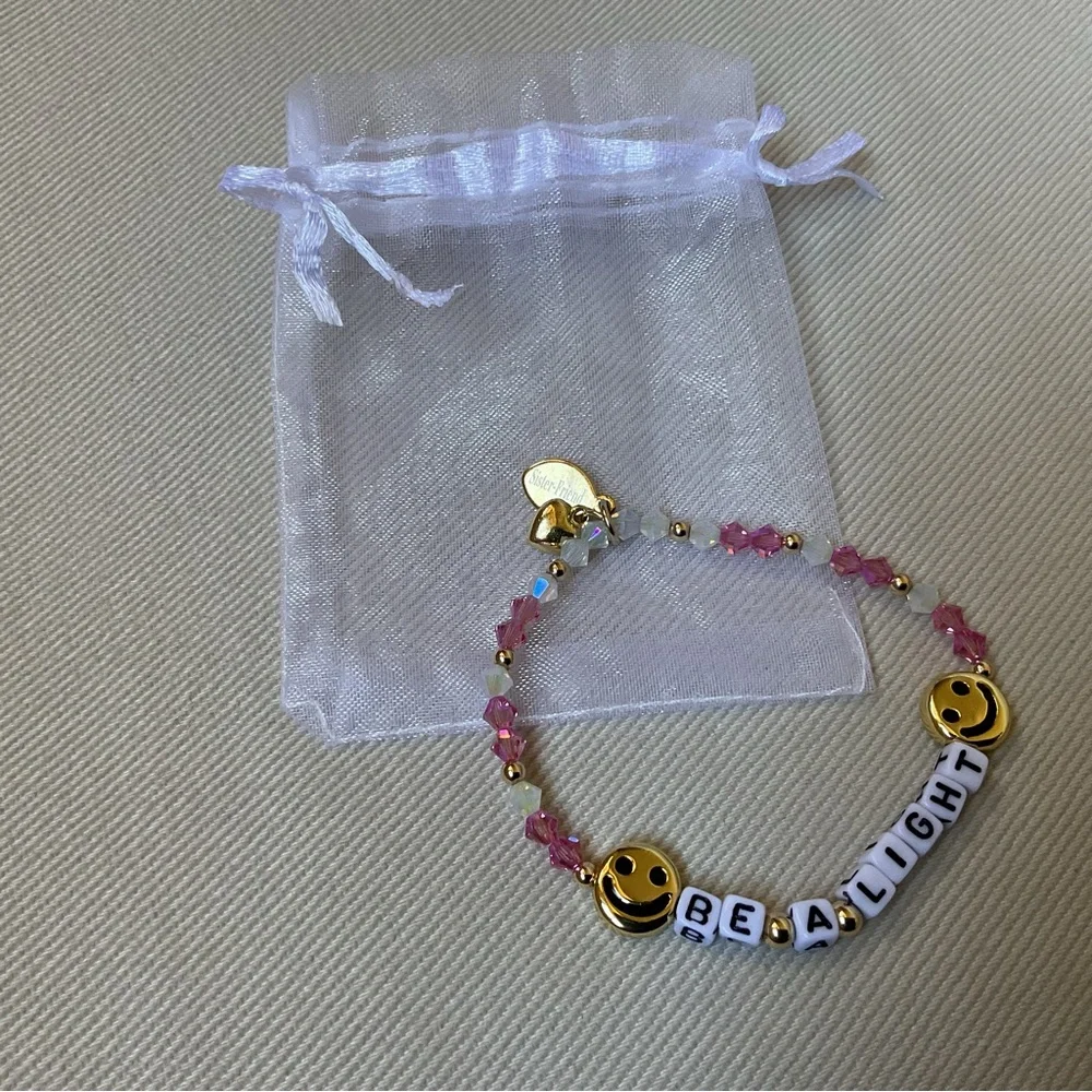 “ Be A Light” Stretch Bracelet with Smiley Faces